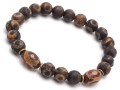 Bransoletka męska z kamieni agat tybetański brązowy