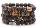 Bransoletka męska z kamieni agat tybetański brązowy
