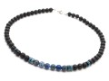 Naszyjnik męski lawa wulkaniczna lapis lazuli jaspis czarny