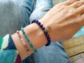 Bransoletka dla Niej z koralikami lapis lazuli i zawieszką