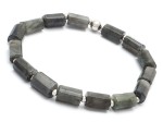 Bransoletka męska z kamieni labradoryt szara lk08