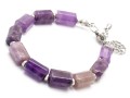 Bransoletka damska ametyst stal chirurgiczna na prezent