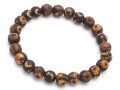 Bransoletka męska z kamieni agat tybetański brązowy na urodzinowy prezent