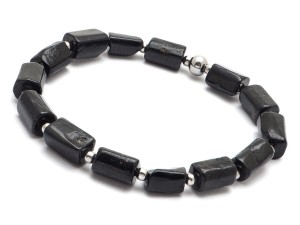 Bransoletka męska z kamieni turmalin czarny ts03