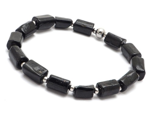 Bransoletka męska z kamieni turmalin czarny