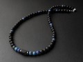 Naszyjnik męski lawa turmalin lapis lazuli krótki czarny