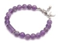 Bransoletka damska ametyst stal fioletowa