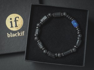 Bransoletka męska z kamieni turmalin lawa lapis lazuli ts08d