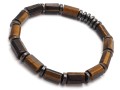 Bransoletka męska z kamieni tygrysie oko hematyt