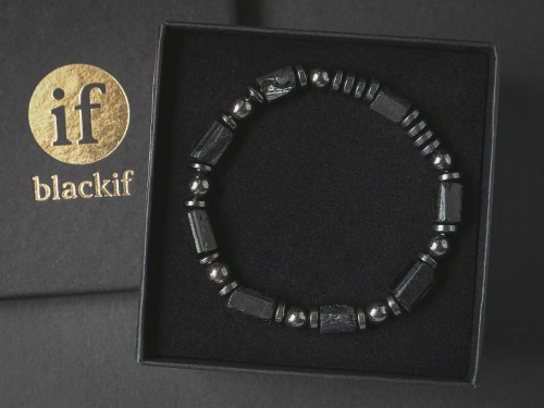 Bransoletka męska z kamieni turmalin hematyt