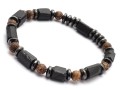 Bransoletka męska z kamieni turmalin czarny agat