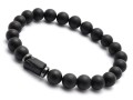 Bransoletka męska z kamieni onyks turmalin czarna