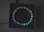 Bransoletka męska z kamieni chryzokola zielono niebieska cl01