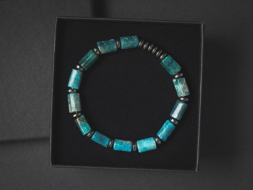 Bransoletka męska z kamieni apatyt hematyt