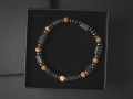 Bransoletka męska z kamieni turmalin czarny agat