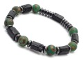 Bransoletka męska z kamieni turmalin czarny agat zielony