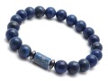 Bransoletka męska z kamieni lapis lazuli niebieska