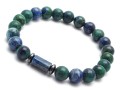 Bransoletka męska z kamieni chryzokola zielono niebieska