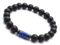 Bransoletka męska onyks lapis lazuli czarna