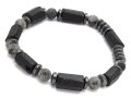 Bransoletka męska z kamieni turmalin czarny larvikit
