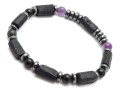 Bransoletka męska z kamieni turmalin obsydian ametyst