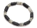 Bransoletka męska z kamieni turmalin czarny labradoryt