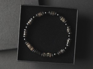 Bransoletka męska z kamieni obsydian turmalin jaspis hematyt toj02  