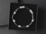 Bransoletka męska z kamieni turmalin czarny labradoryt tl99