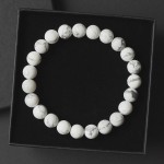 Bransoletka męska z kamieni howlit biały hw01