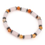 Bransoletka na zamówienie Klienta kwarc różowy karneol unisex kkz