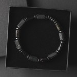 Bransoletka męska z kamieni turmalin czarny tt99