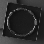 Bransoletka męska z kamieni turmalin czarny jaspis tj99 