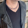 Naszyjnik męski lapis lazuli krótki dzień chłopaka