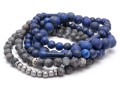 Bransoletka męska z kamieni lapis lazuli niebieska