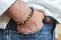 Bransoletka męska lawa tygrysie oko hematyt budda czarna