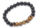 Bransoletka męska z kamieni onyks tygrysie oko czarna