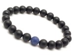 Bransoletka męska  onyks lapis lazuli  czarna ol801