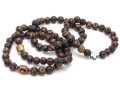 Bransoletka męska z kamieni agat tybetański brązowy