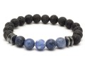Zestaw bransoletek męskich lawa sodalit