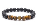 Bransoletka męska z kamieni onyks tygrysie oko czarna