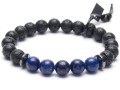 Bransoletka z kamieni półszlachetnych lapis lazuli lawa