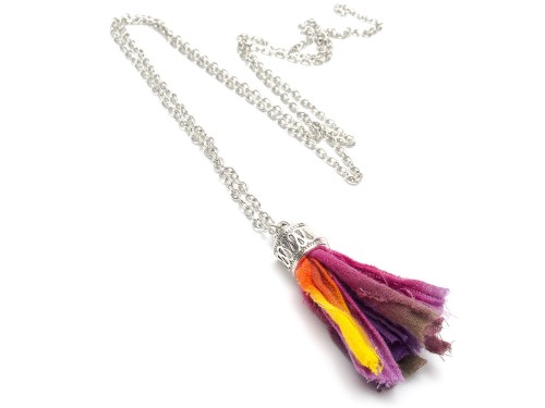 Naszyjnik damski długi boho bawełna cieniowana