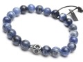 Męska bransoletka z kamieni  z czaszką
