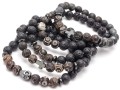 Bransoletka męska z kamieni lawa agat hematyt czarna