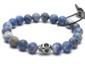 Bransoletka męska z kamieni lapis lazuli hematyt czaszka