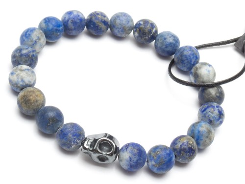 Bransoletka męska z koralików kamieni lapis lazuli na dzień ojca dziadka walentynki