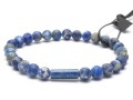 Bransoletka męska z kamieni lapis lazuli niebieska