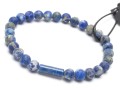 Bransoletka męska z kamieni lapis lazuli niebieska