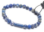 Bransoletka męska z kamieni lapis lazuli niebieska l038