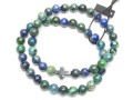 Komplet męskich bransoletek z koralików kamieni chryzokoli niebiesko zielonej na prezent